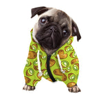 Cute Kiwi Pattern Print Dog Zip Up Hoodie