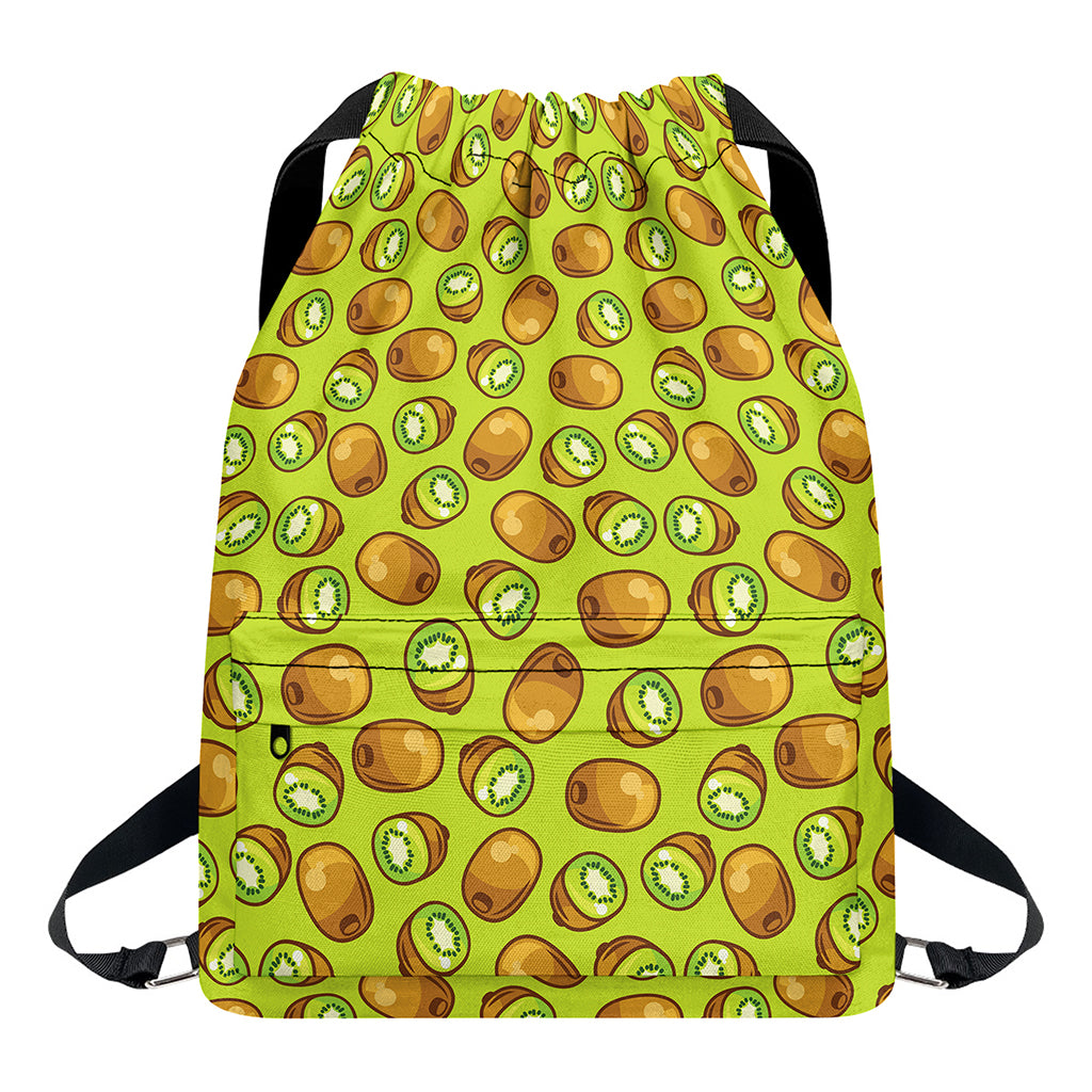 Cute Kiwi Pattern Print Drawstring Backpack