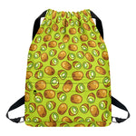 Cute Kiwi Pattern Print Drawstring Backpack