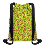 Cute Kiwi Pattern Print Drawstring Backpack