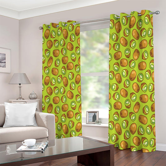 Cute Kiwi Pattern Print Extra Wide Grommet Curtains