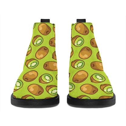 Cute Kiwi Pattern Print Flat Ankle Boots