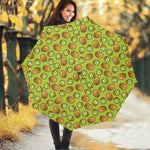 Cute Kiwi Pattern Print Foldable Umbrella