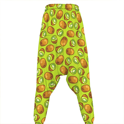 Cute Kiwi Pattern Print Hammer Pants