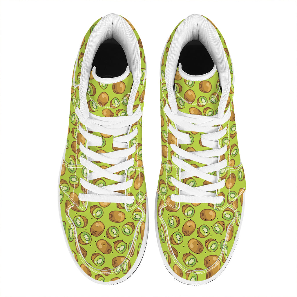 Cute Kiwi Pattern Print High Top Leather Sneakers