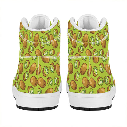 Cute Kiwi Pattern Print High Top Leather Sneakers