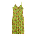 Cute Kiwi Pattern Print Jersey Midi Cami Dress