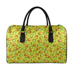 Cute Kiwi Pattern Print Leather Duffle Bag