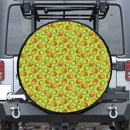 Cute Kiwi Pattern Print Leather Spare Tire Cover