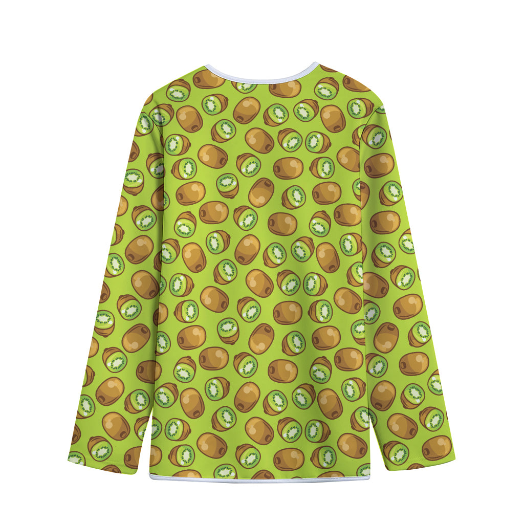 Cute Kiwi Pattern Print Long Sleeve Short Coat