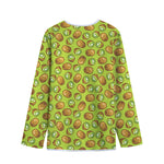 Cute Kiwi Pattern Print Long Sleeve Short Coat