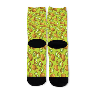 Cute Kiwi Pattern Print Long Socks