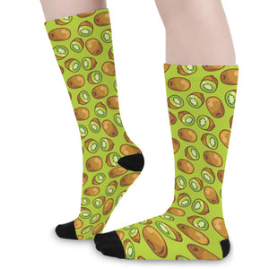 Cute Kiwi Pattern Print Long Socks