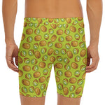 Cute Kiwi Pattern Print Men's Long Boxer Briefs