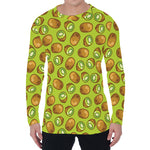 Cute Kiwi Pattern Print Men's Long Sleeve T-Shirt