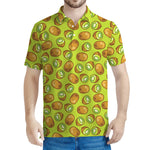 Cute Kiwi Pattern Print Men's Polo Shirt