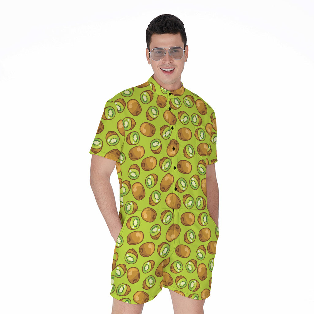 Cute Kiwi Pattern Print Men's Rompers