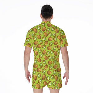 Cute Kiwi Pattern Print Men's Rompers