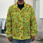 Cute Kiwi Pattern Print Men's Shirt Jacket