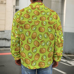 Cute Kiwi Pattern Print Men's Shirt Jacket