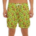 Cute Kiwi Pattern Print Men's Split Running Shorts