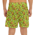 Cute Kiwi Pattern Print Men's Split Running Shorts