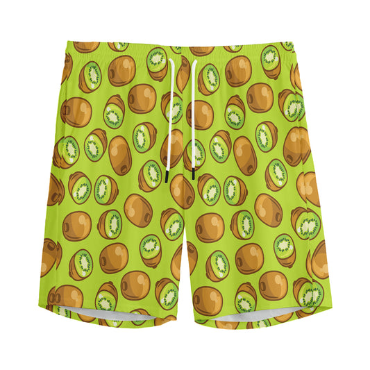 Cute Kiwi Pattern Print Men's Sports Shorts