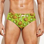 Cute Kiwi Pattern Print Men's Swim Briefs