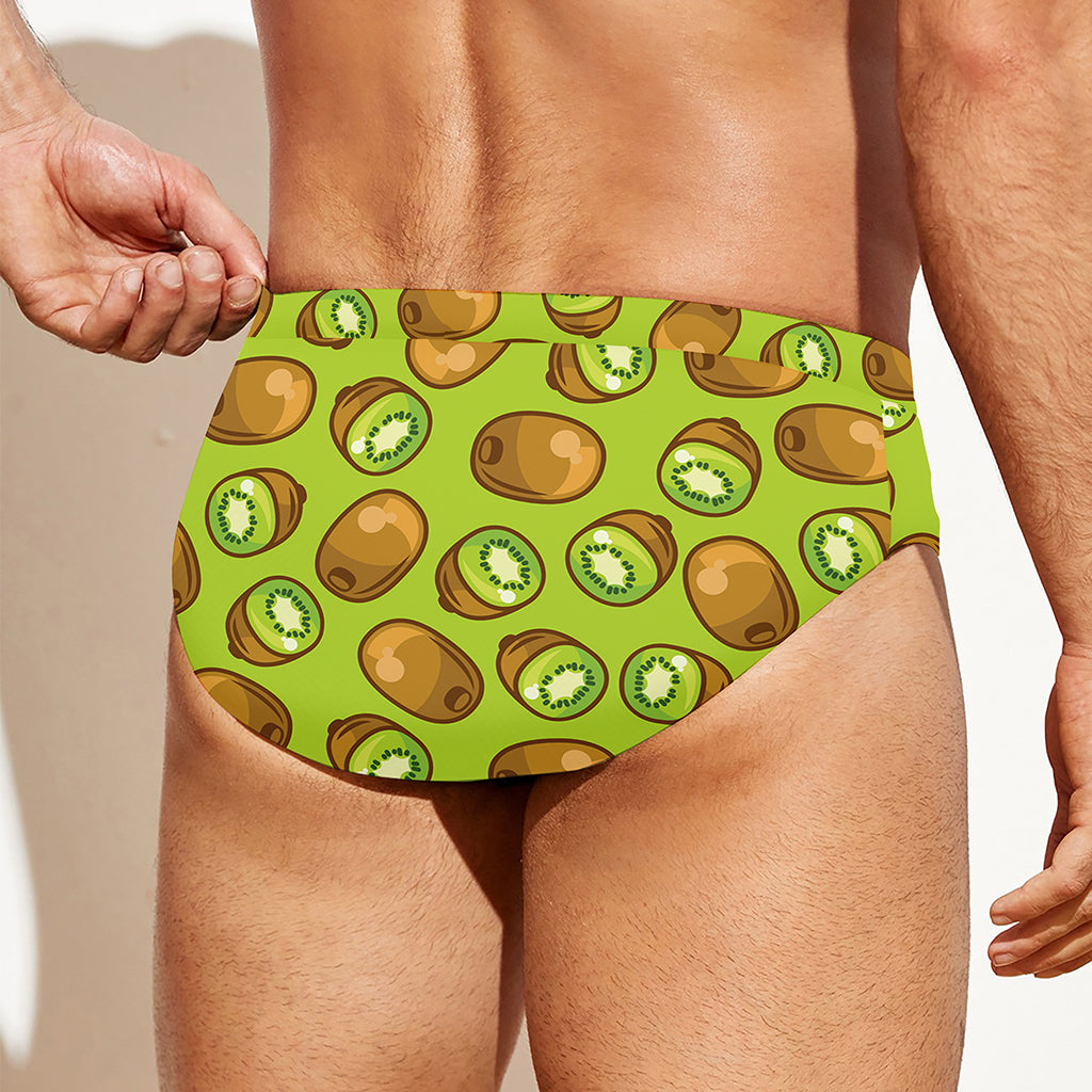 Cute Kiwi Pattern Print Men's Swim Briefs