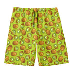 Cute Kiwi Pattern Print Men's Swim Trunks