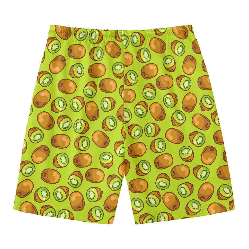 Cute Kiwi Pattern Print Men's Swim Trunks