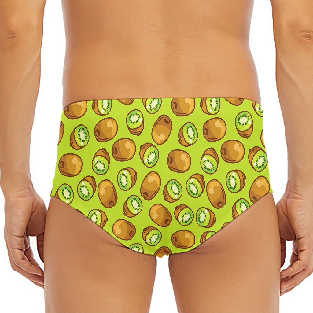 Cute Kiwi Pattern Print Men's Triangle Swim Briefs