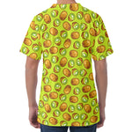 Cute Kiwi Pattern Print Men's Velvet T-Shirt