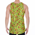 Cute Kiwi Pattern Print Men's Velvet Tank Top