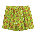 Cute Kiwi Pattern Print Mesh Shorts
