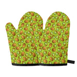 Cute Kiwi Pattern Print Oven Mitts