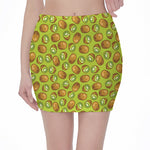 Cute Kiwi Pattern Print Pencil Mini Skirt