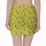 Cute Kiwi Pattern Print Pencil Mini Skirt