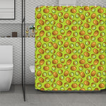 Cute Kiwi Pattern Print Polyester Shower Curtain