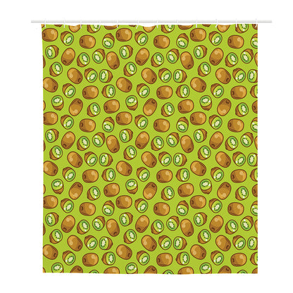 Cute Kiwi Pattern Print Polyester Shower Curtain