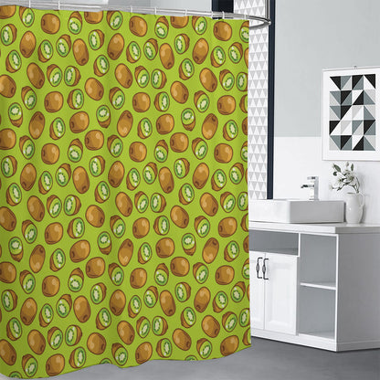 Cute Kiwi Pattern Print Premium Shower Curtain