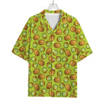 Cute Kiwi Pattern Print Rayon Hawaiian Shirt