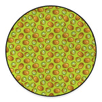Cute Kiwi Pattern Print Round Floor Mat