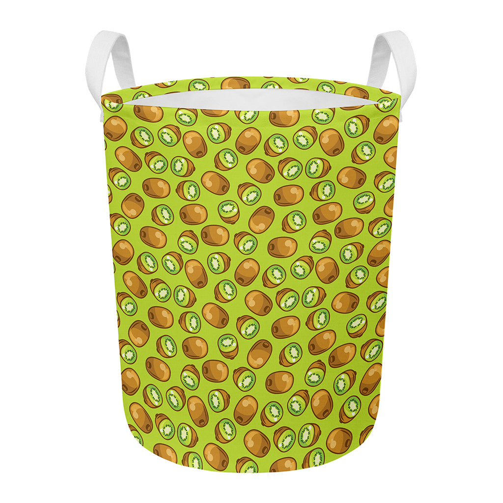 Cute Kiwi Pattern Print Round Laundry Basket