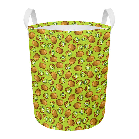 Cute Kiwi Pattern Print Round Laundry Basket