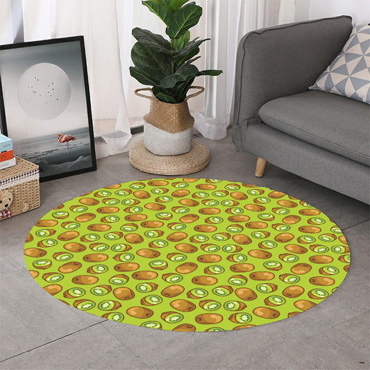 Cute Kiwi Pattern Print Round Rug