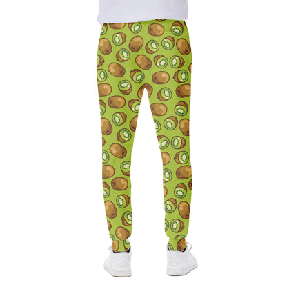 Cute Kiwi Pattern Print Scuba Joggers