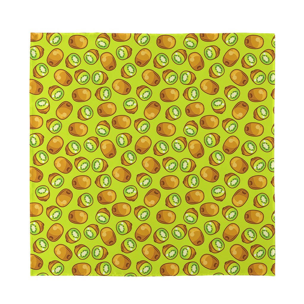 Cute Kiwi Pattern Print Silk Bandana