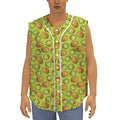 Cute Kiwi Pattern Print Sleeveless Baseball Jersey
