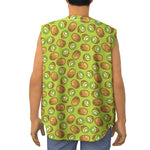 Cute Kiwi Pattern Print Sleeveless Baseball Jersey